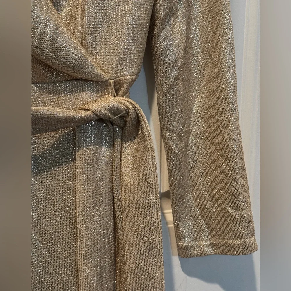 Adrianna Papell Gold Long sleeve dress Size 4 - Picture 6 of 15